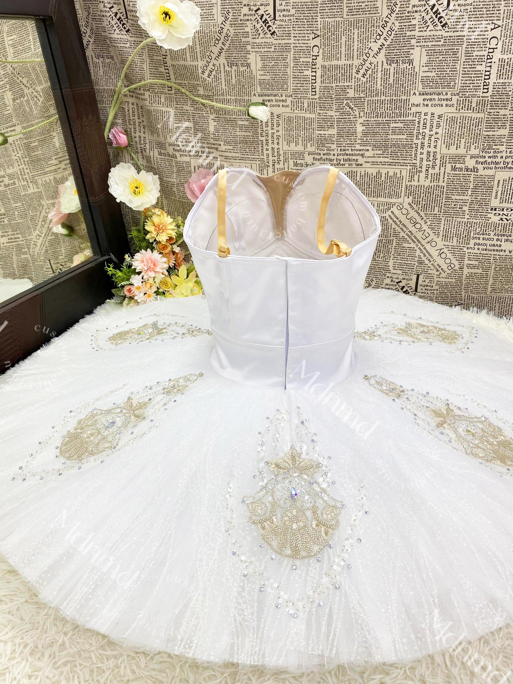 Ballerina Costume White Pancake Tutu Custom Made La Bayadere Silver Fairy Raymonda