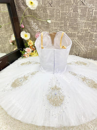 Ballerina Costume White Pancake Tutu Custom Made La Bayadere Silver Fairy Raymonda