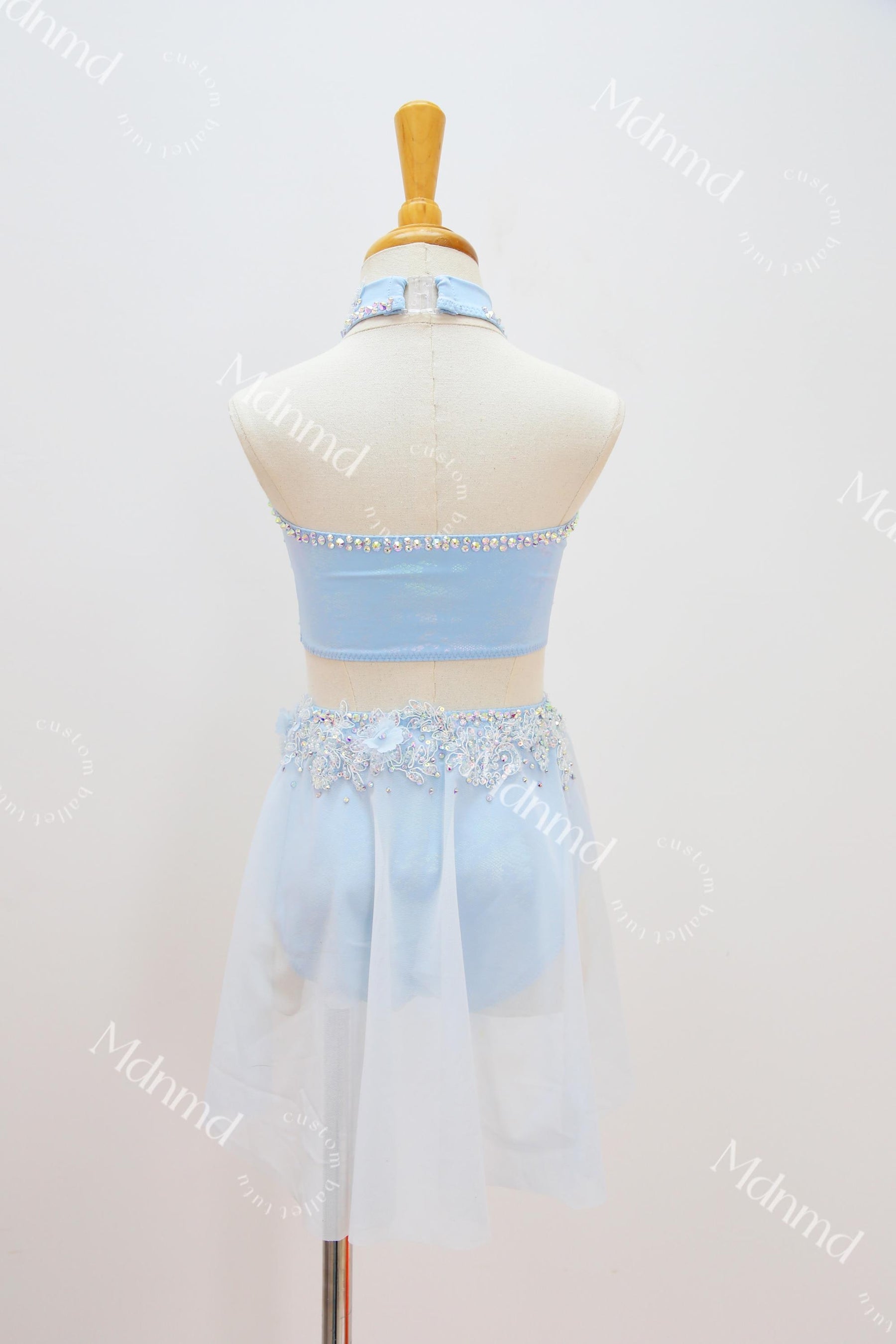 Baby Blue Diamond Lyrical Dance Costume: Jazz, Skating, Gymnastics