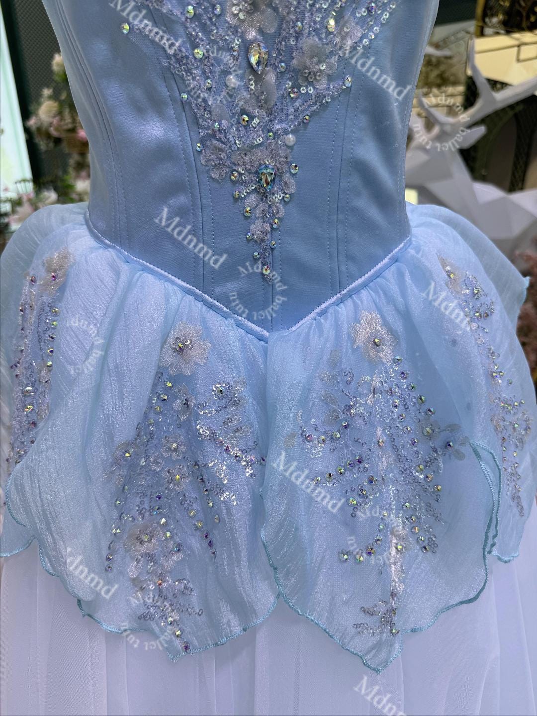 Swan Lake Act I Blue Romantic Ballet Gown - Custom Handmade Costume