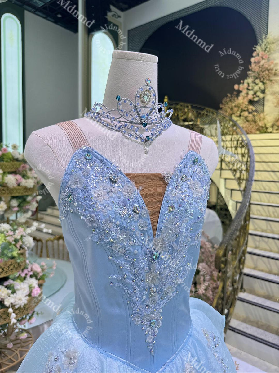 Swan Lake Act I Blue Romantic Ballet Gown - Custom Handmade Costume