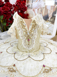 Champagne Gold Ballet Tutu | YAGP Competition Dress | Custom Professional Ballerina Costume | Rhinestone Classical Performance