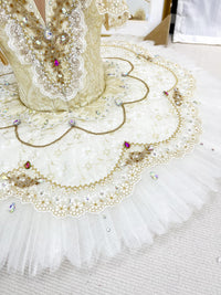 Champagne Gold Ballet Tutu | YAGP Competition Dress | Custom Professional Ballerina Costume | Rhinestone Classical Performance