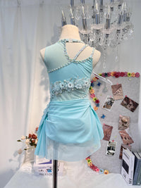 Handmade Contemporary Costume Baby Blue Lyrical Dance Costume: Diamond Performance Dress