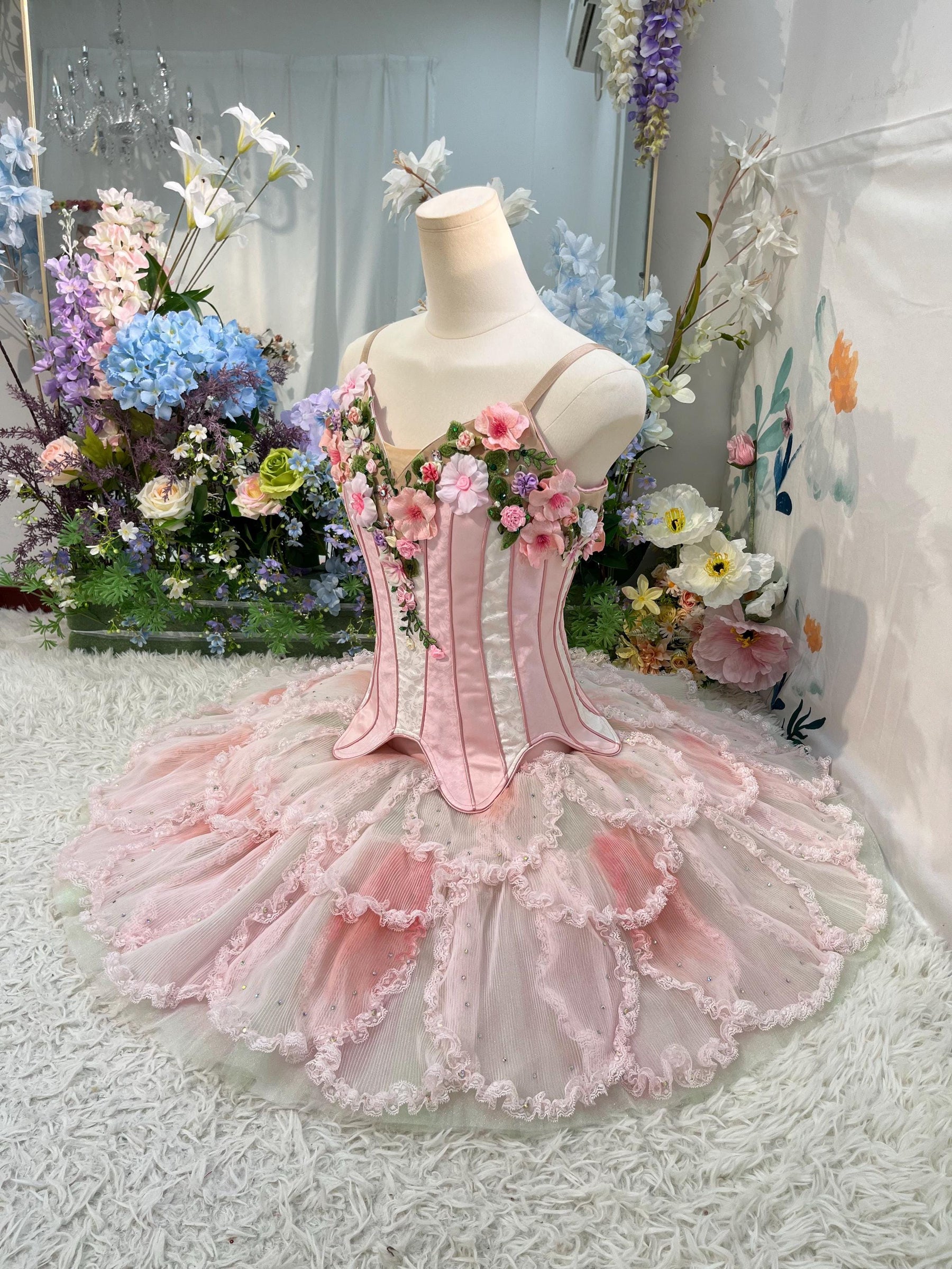 Handmade Custom Pink Ballet Tutu Dress: Performance Costume Nutcracker