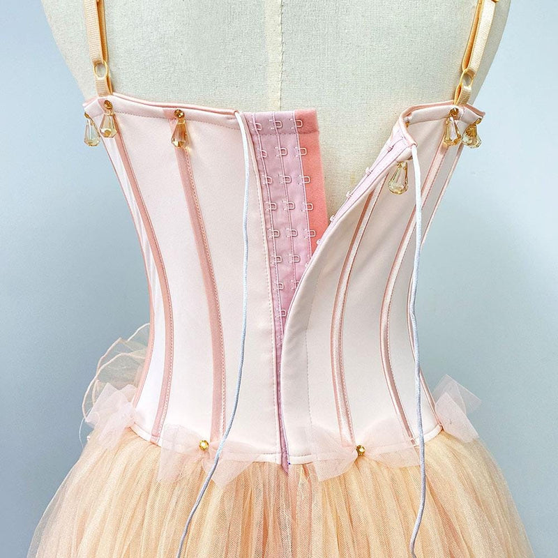 Handmade Pink Ballet Tutu: Crystal Bodice, Tulle Bows