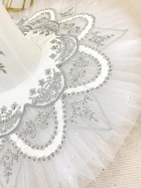 White and Silver Ballet Tutus Ballerina Costume Pancake tutu-Handmade Custom for Kids & Adults