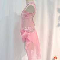 Custom Handmade Pink Dance Unitard - Lyrical, Contemporary Costume