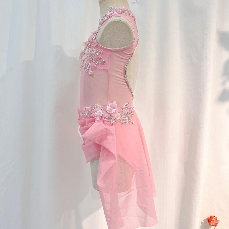 Custom Handmade Pink Dance Unitard - Lyrical, Contemporary Costume