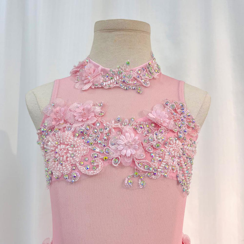 Custom Handmade Pink Dance Unitard - Lyrical, Contemporary Costume