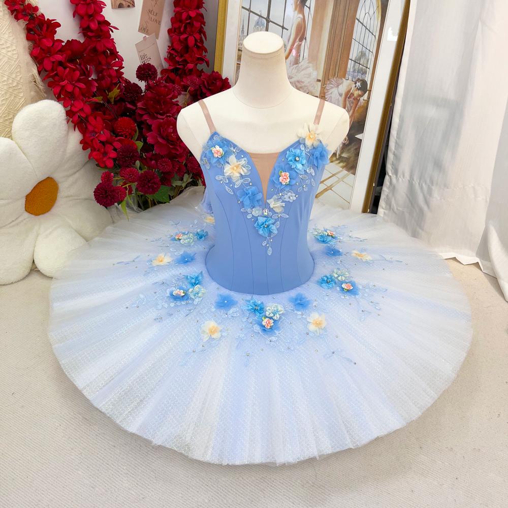 Custom Professional Ballerina Costume | Floral Tutu in Pink, Blue, Orange, Yellow, Violet