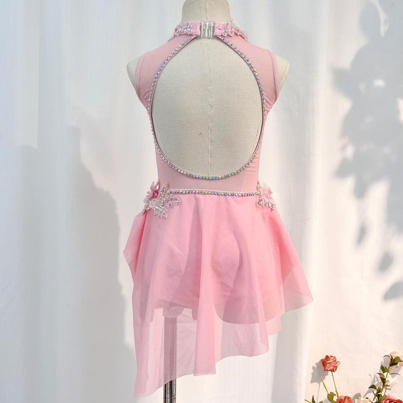 Custom Handmade Pink Dance Unitard - Lyrical, Contemporary Costume