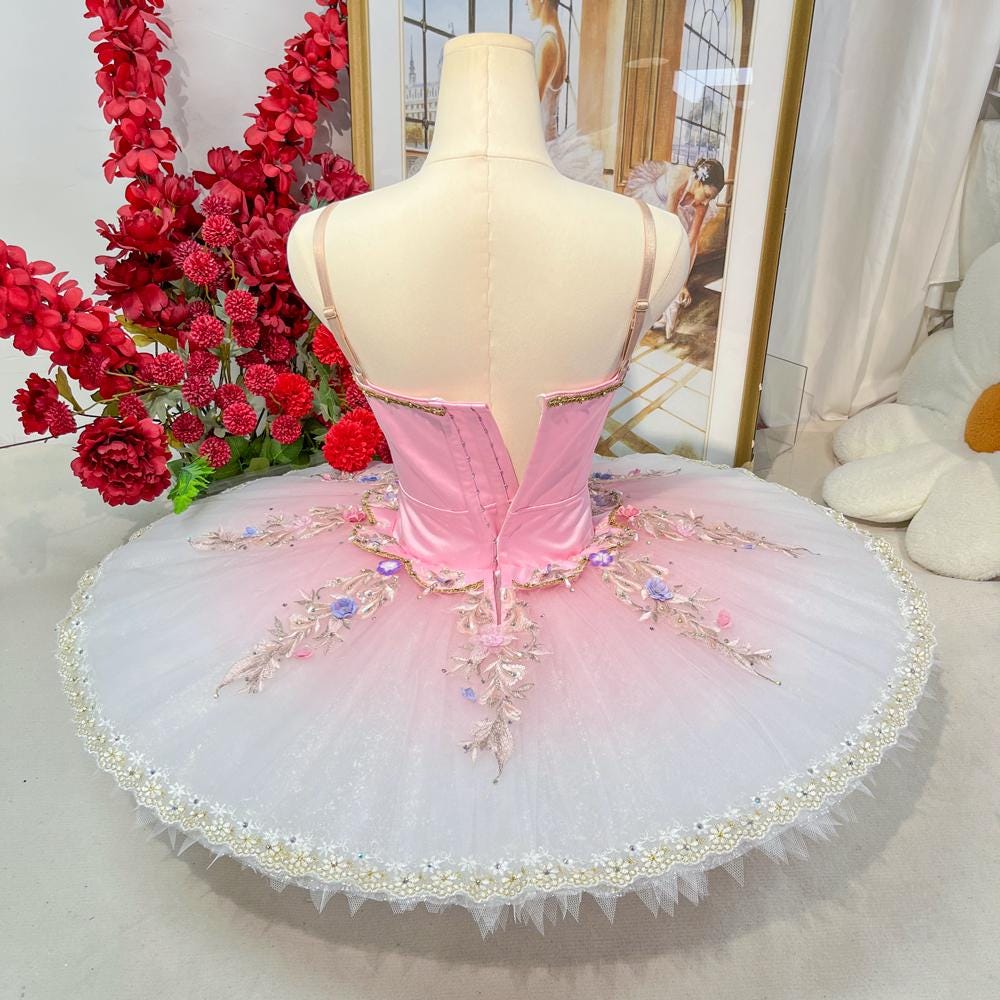 Sleeping Beauty Ballet Tutu: Pink Flower Design, Custom Fit