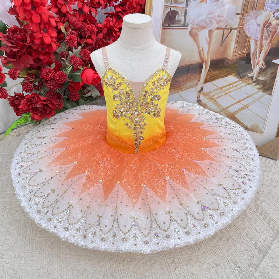 Paquita Ballet Costume: Ombre Tutu with Rhinestone & Lace