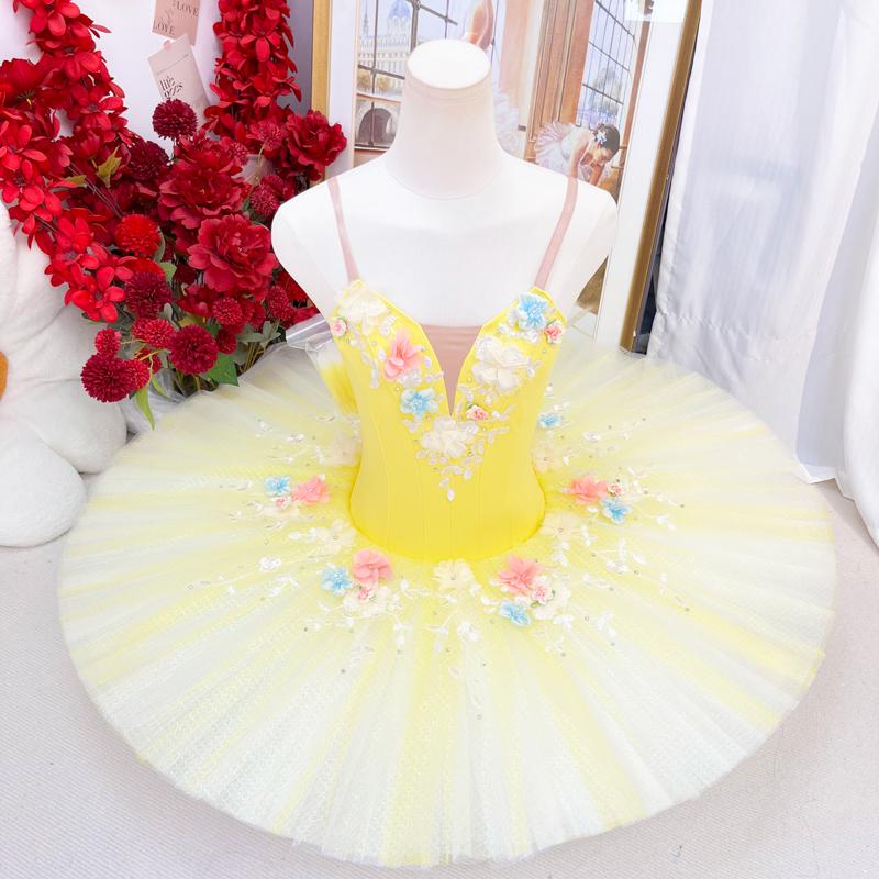 Custom Professional Ballerina Costume | Floral Tutu in Pink, Blue, Orange, Yellow, Violet