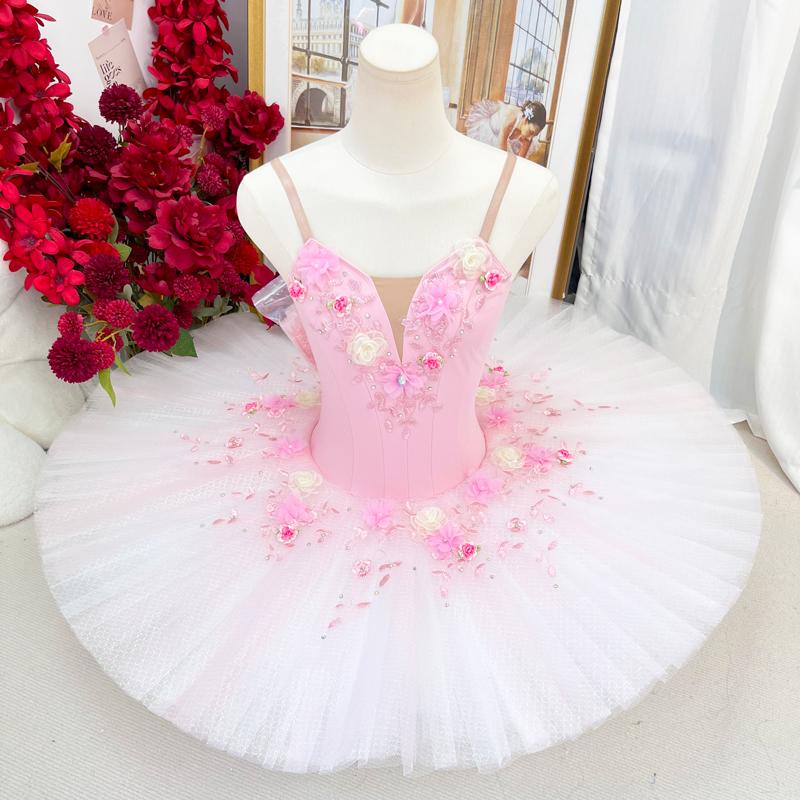 Custom Professional Ballerina Costume | Floral Tutu in Pink, Blue, Orange, Yellow, Violet