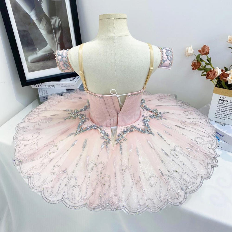 Custom Pink Silver Ballet Tutu | Fairy Performance Competition Costume