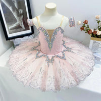 Custom Pink Silver Ballet Tutu | Fairy Performance Competition Costume