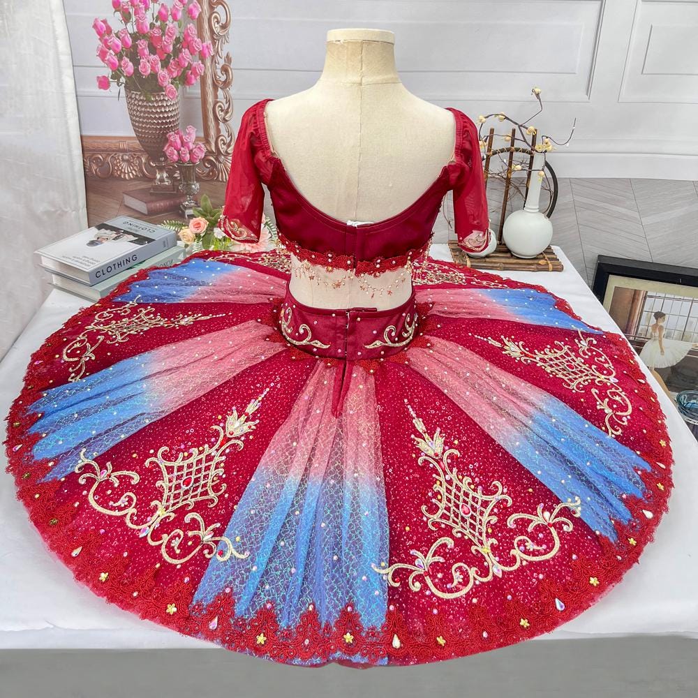 Red Pirate Ballet Tutu Dress: Professional Performance Costume