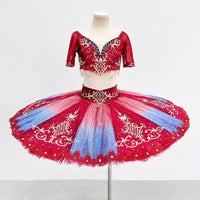Red Pirate Ballet Tutu Dress: Professional Performance Costume