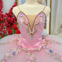 Sleeping Beauty Ballet Tutu: Pink Flower Design, Custom Fit