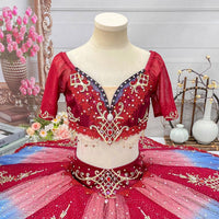Red Pirate Ballet Tutu Dress: Professional Performance Costume