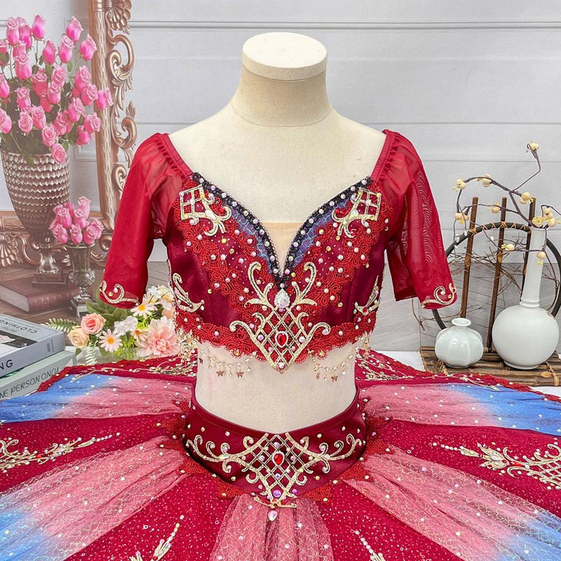 Red Pirate Ballet Tutu Dress: Professional Performance Costume