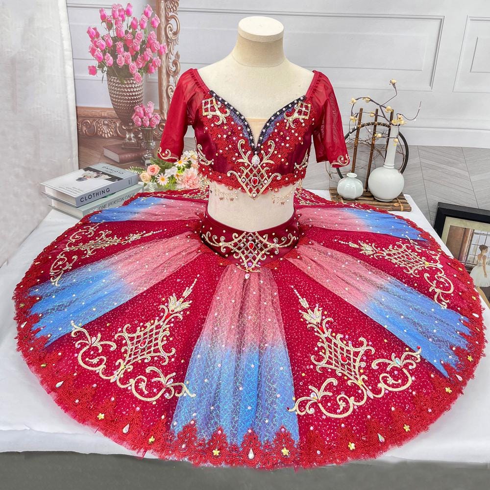 Red Pirate Ballet Tutu Dress: Professional Performance Costume