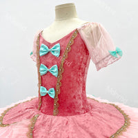 Handmade Pink Fairy Ballet Tutu Dress - Custom Doll-Inspired Dance Costume with Bow for Girls