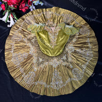 Gold Ballet Pancake Tutu: Silver Glitter, Handmade Dance Costume