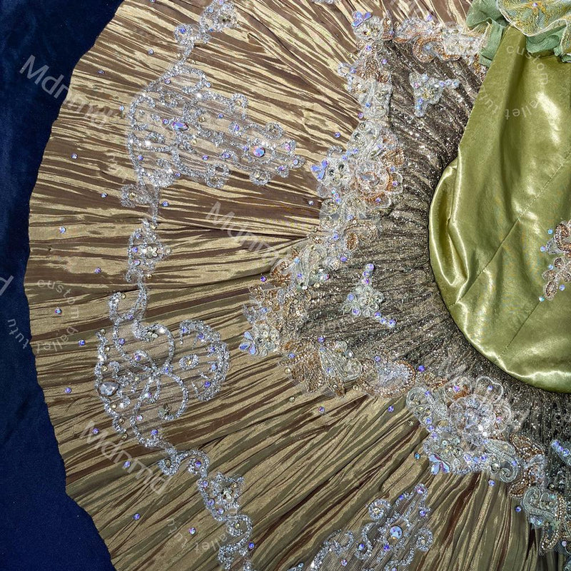 Gold Ballet Pancake Tutu: Silver Glitter, Handmade Dance Costume