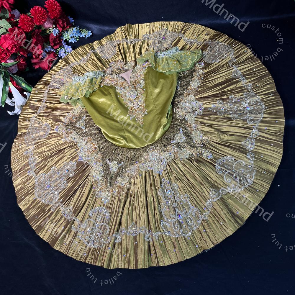 Gold Ballet Pancake Tutu: Silver Glitter, Handmade Dance Costume