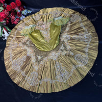 Gold Ballet Pancake Tutu: Silver Glitter, Handmade Dance Costume