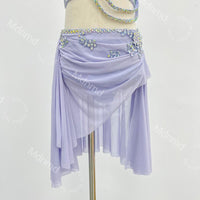 Custom Handmade Violet Freestyle Solo Lyrical Dance Costume with PearlDazzle Crystal Embellishments Contemporary Costume