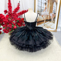 Black Swan Professional Ballet Tutu - Handmade Feathers, Custom Fit for Swan Lake Performances