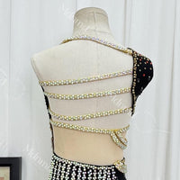 Custom-Made Black Fringe Freestyle Solo Lyrical Jazz Dance Costume - Handmade Contemporary Costume