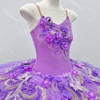 Purple Ombre Tutu Skirt for Ballet & Dance - Handmade, Custom Floral Embellished Costume