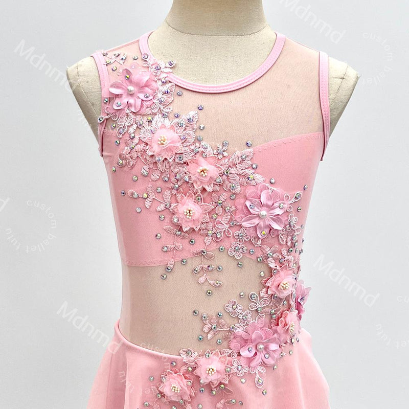 Handmade Pink Lyrical Dance Dress - Contemporary Ballet Costume