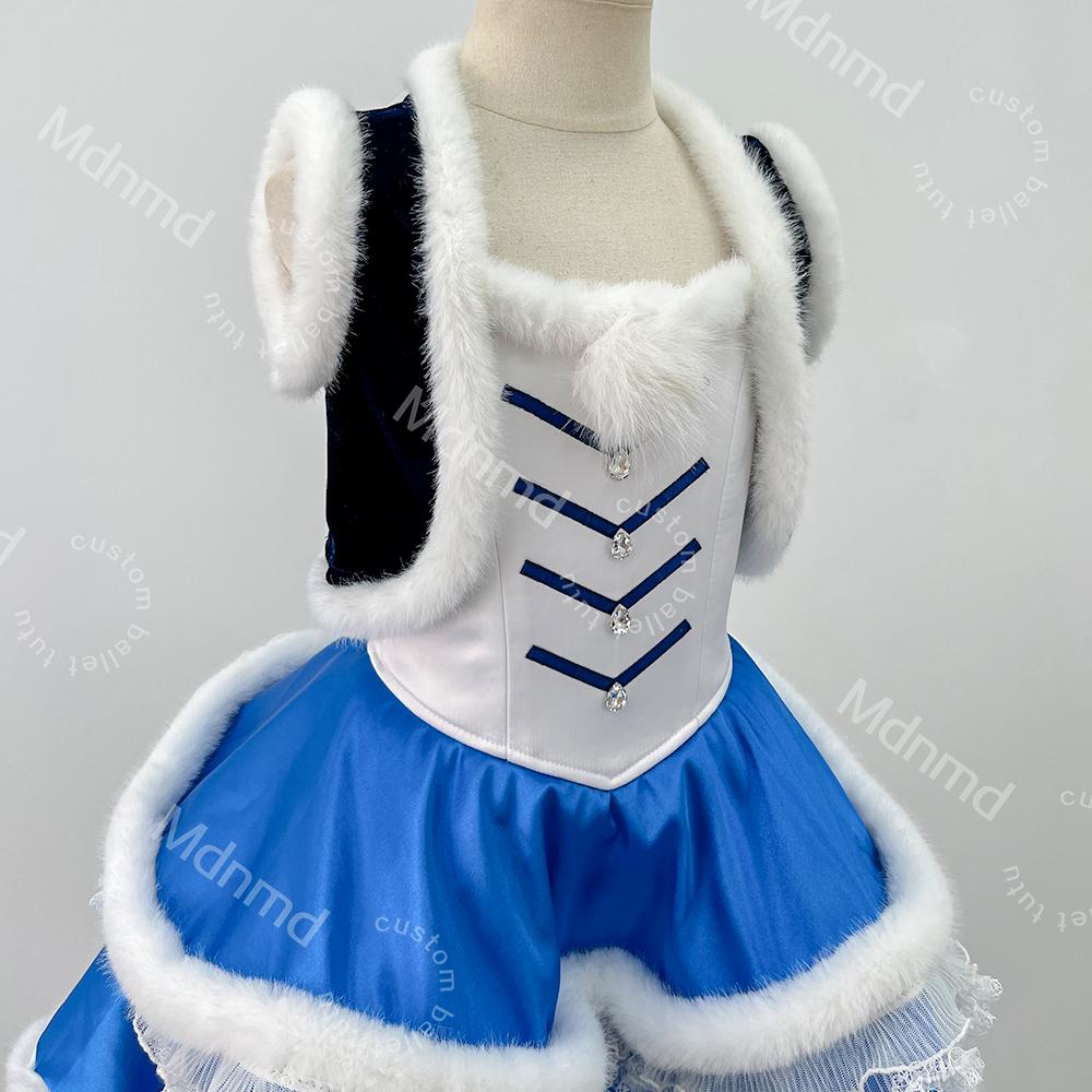 Handmade Blue & White Rabbit Ballet Tutu: Plush Fur Costume