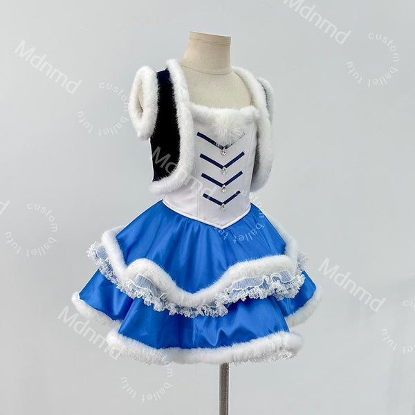 Handmade Blue & White Rabbit Ballet Tutu: Plush Fur Costume