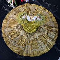 Gold Ballet Pancake Tutu: Silver Glitter, Handmade Dance Costume