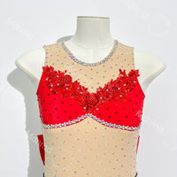 Handmade Contemporary Costume Lyrical Jazz Dance Costume: Crystal Bow, Professional Performance Dress