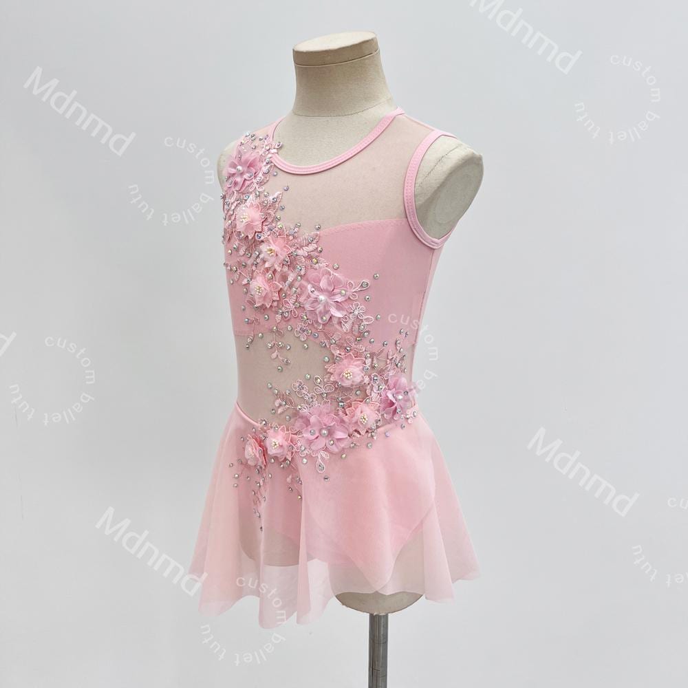 Handmade Pink Lyrical Dance Dress - Contemporary Ballet Costume