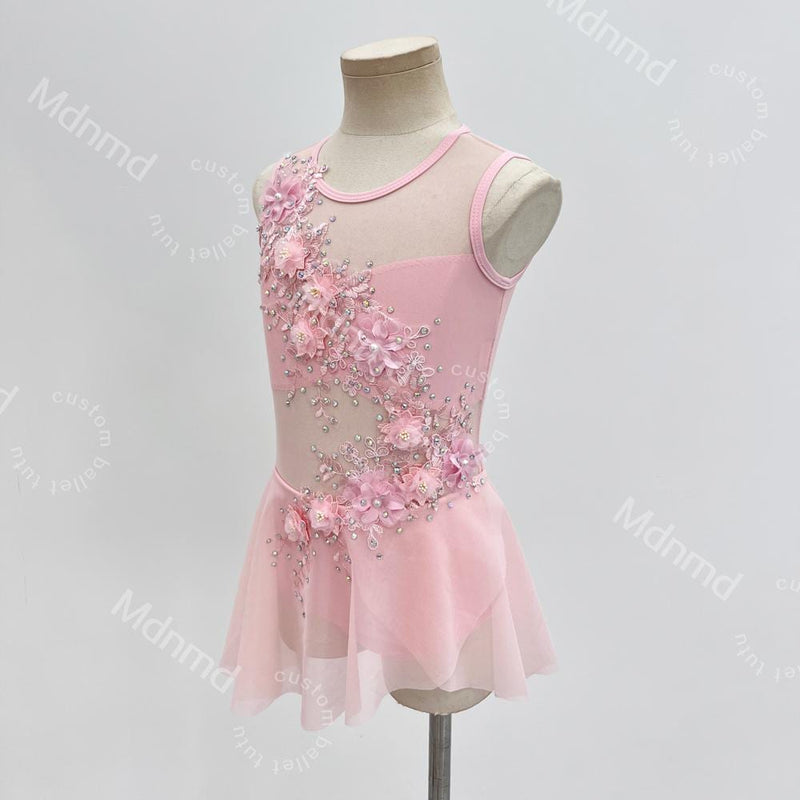 Handmade Pink Lyrical Dance Dress - Contemporary Ballet Costume