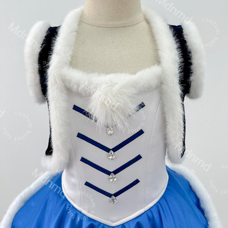 Handmade Blue & White Rabbit Ballet Tutu: Plush Fur Costume