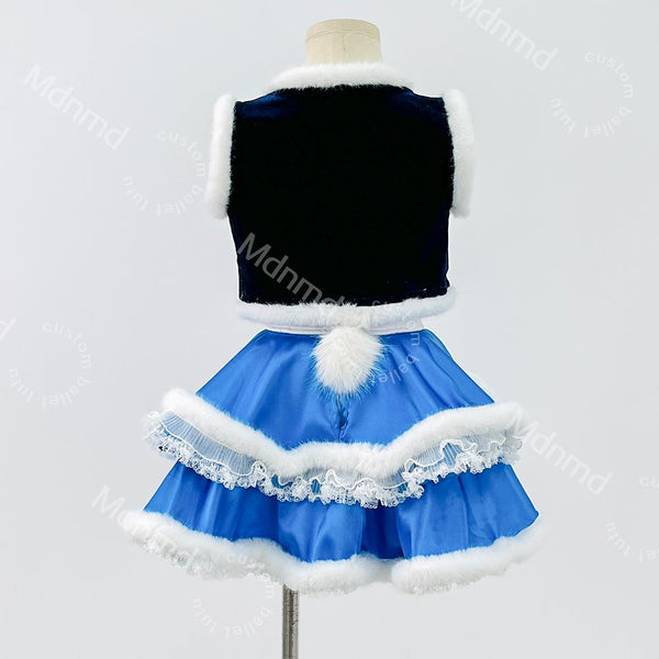 Handmade Blue & White Rabbit Ballet Tutu: Plush Fur Costume