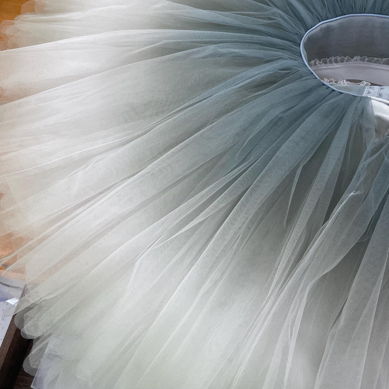Smoky Gray Ombre Rehearsal Ballet Tutu - Handmade Two-Tone Practice Skirt, Custom Size & Color