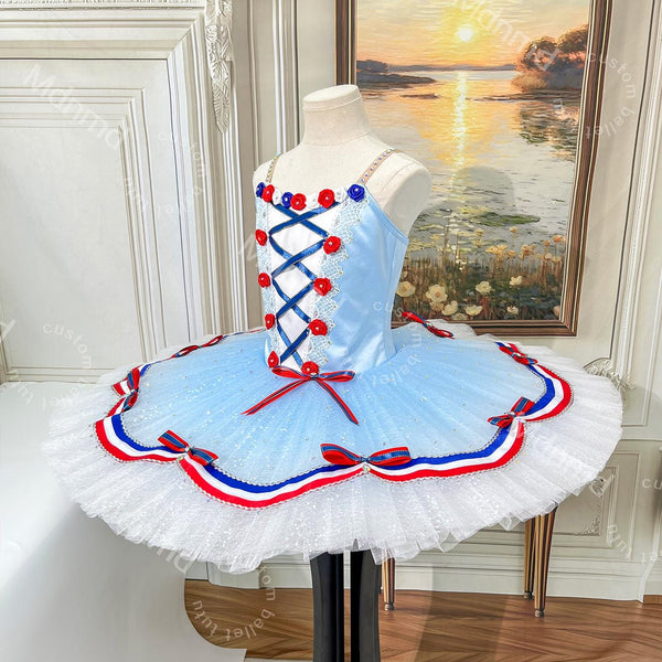 Custom Ballet Tutu - Red Blue Flames of Paris YAGP Costume
