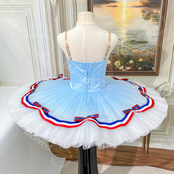 Custom Ballet Tutu - Red Blue Flames of Paris YAGP Costume