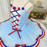 Custom Ballet Tutu - Red Blue Flames of Paris YAGP Costume